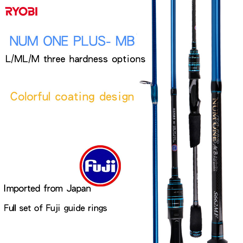 RYOBI 1.98m 2.1m 2.4m saltwater JAPAN FUJI Guide Ring boat rod 2 Section spinning casting jigging rods