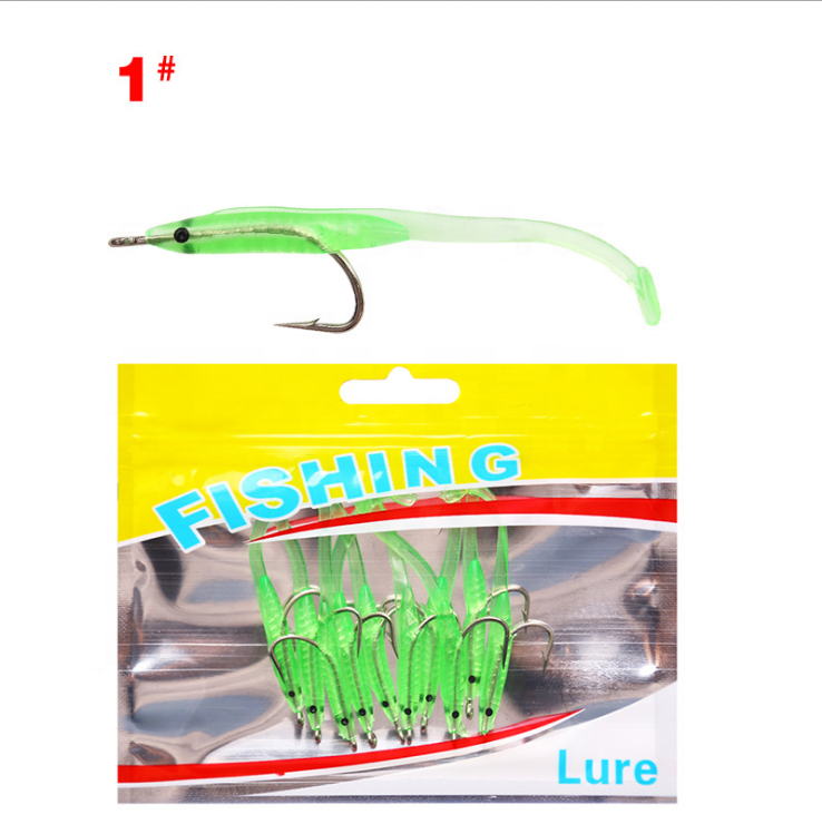 10 PCs/Lot Artificial Soft plastic Bait 1g 7cm fishing soft lure eel fish with hook