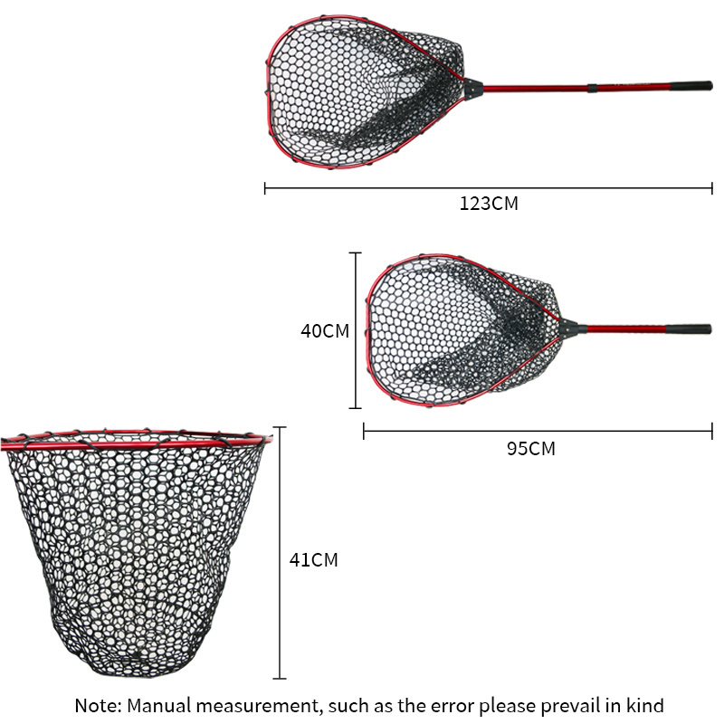 china cheap carp folding fish trap professional fishing nets fishing  rubber landing net for big fish