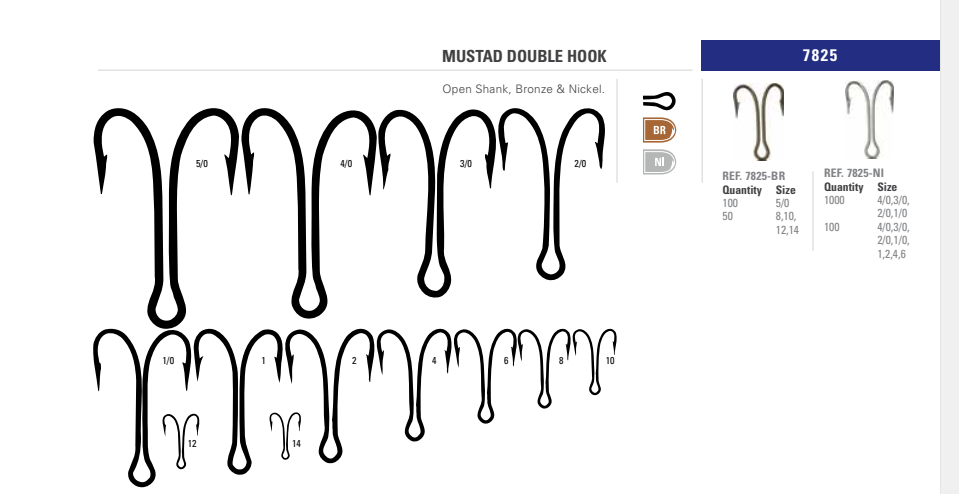 MUSTAD 7825 Double Hooks Resistant Stainless Fishing Jig Head Gear Hook Fishing Swivel Hook