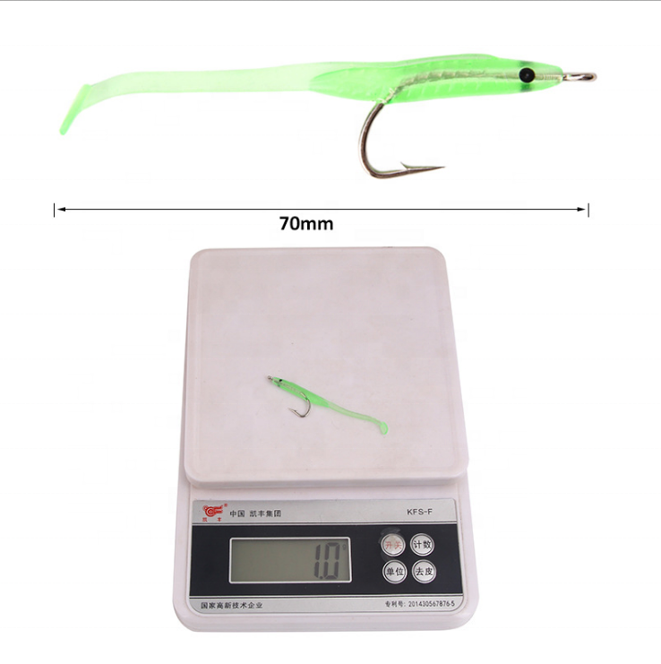 10 PCs/Lot Artificial Soft plastic Bait 1g 7cm fishing soft lure eel fish with hook