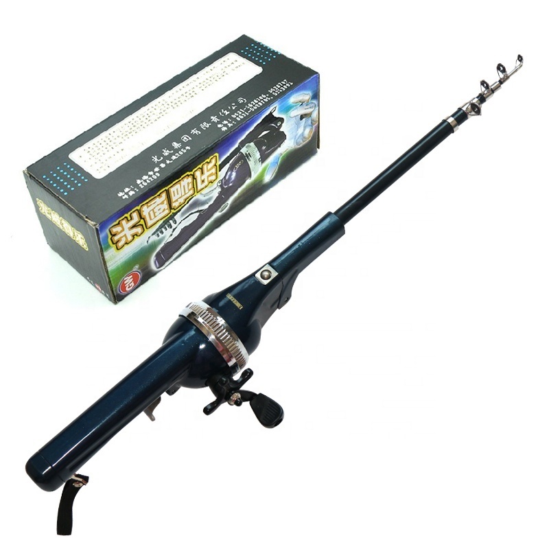 Guangwei collapsible  telescopic fishing rod spinning fiberglass folding  fishing rod with reel combo set