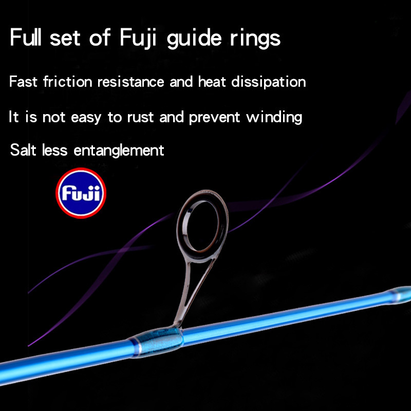 RYOBI 1.98m 2.1m 2.4m saltwater JAPAN FUJI Guide Ring boat rod 2 Section spinning casting jigging rods