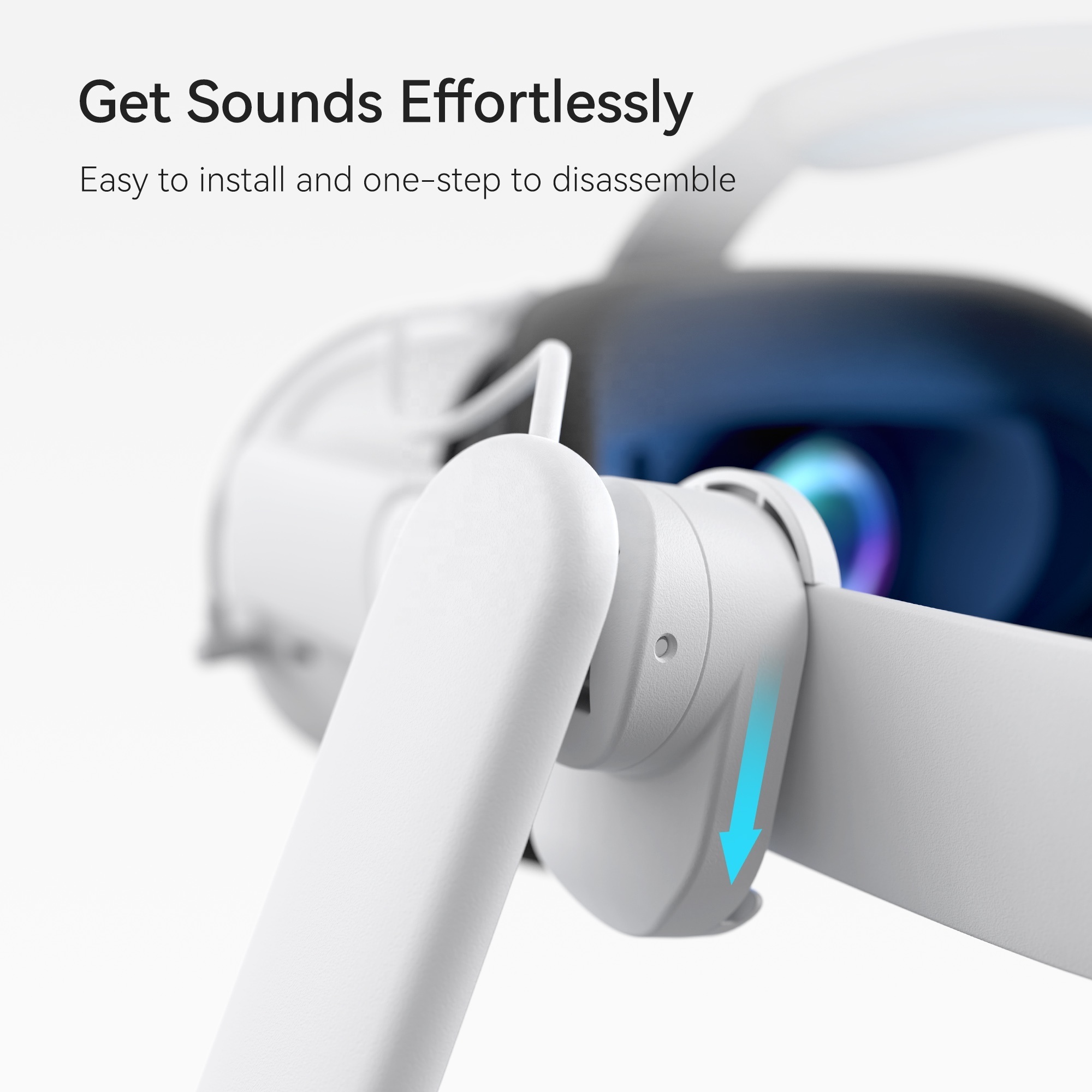 KIWI design Clip-on Headphones Compatible with Quest 2 Accessories,Ultra-Soft Attachable VR Headphones