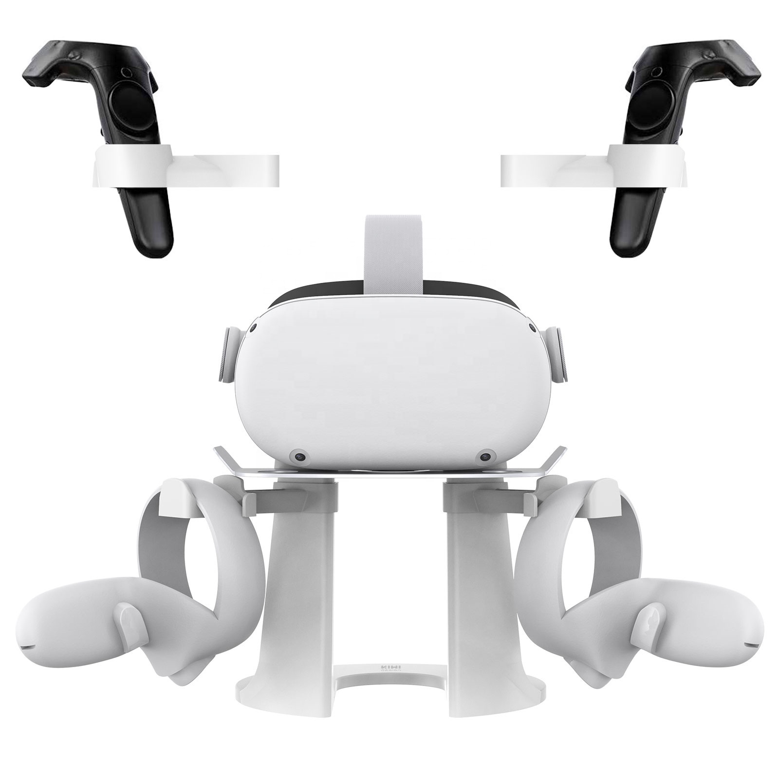 White VR Stand Controller Holder, VR Headset Display Stand and Controller Mount For Oculus Quest2/HTC VIVE/ VALVE INDEX