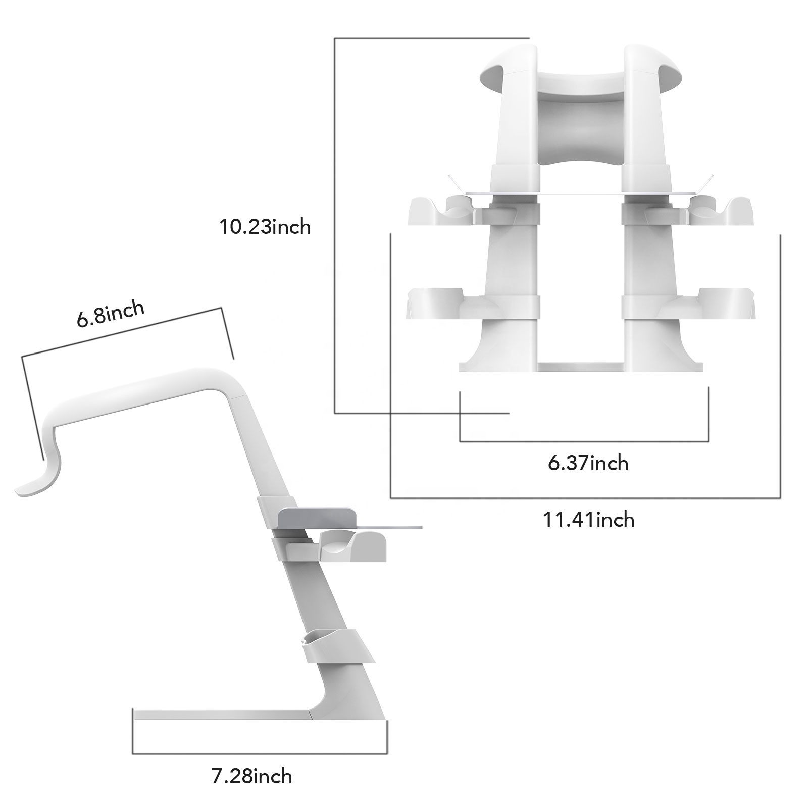 White VR Stand Controller Holder, VR Headset Display Stand and Controller Mount For Oculus Quest2/HTC VIVE/ VALVE INDEX