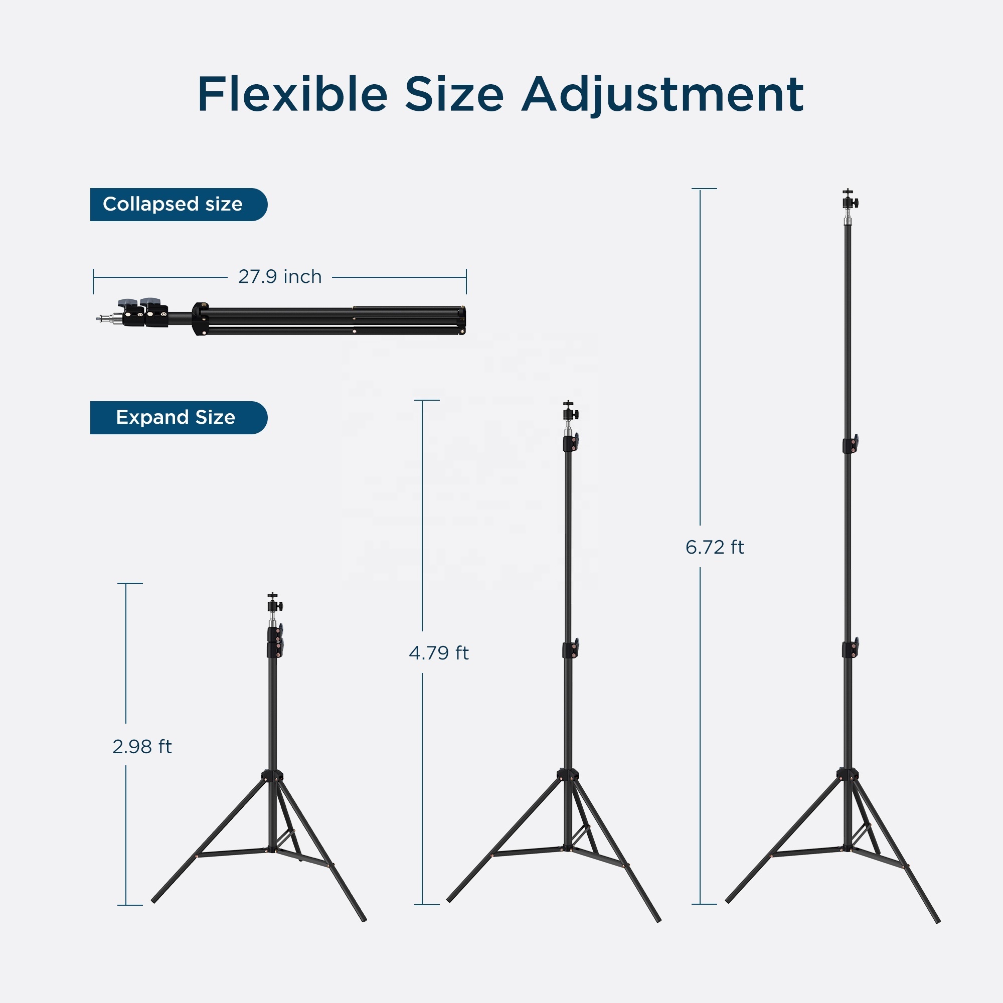 2.1m flexibly adjustable and stable tripod stand for VR sensor and HTC Vive/Valve Index vr tripod stand