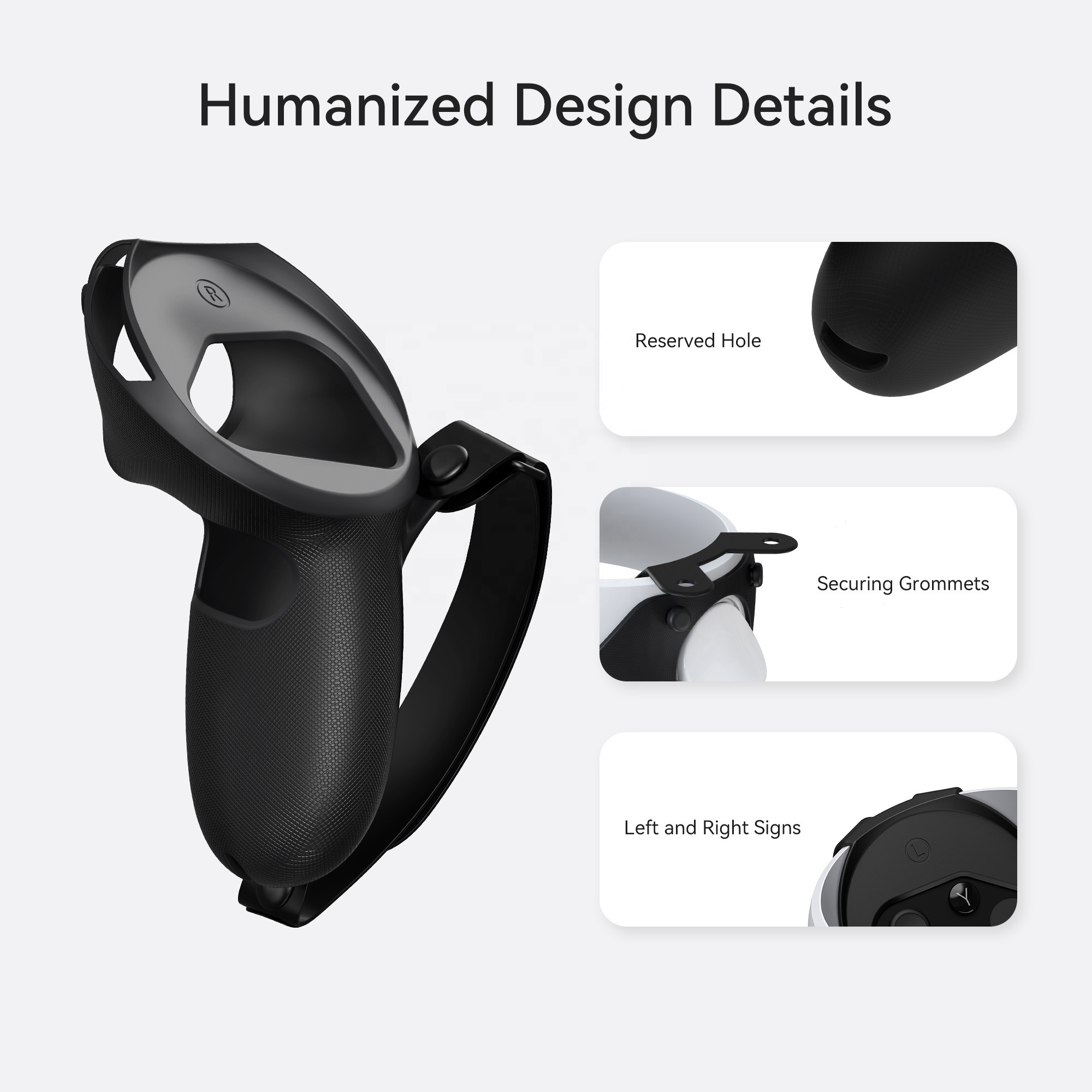 KIWI design Grip Cover For Oculus Quest 2/3 Touch Controller Grip Accessories Anti-Throw Handle Sleeve With Adjustable Strap