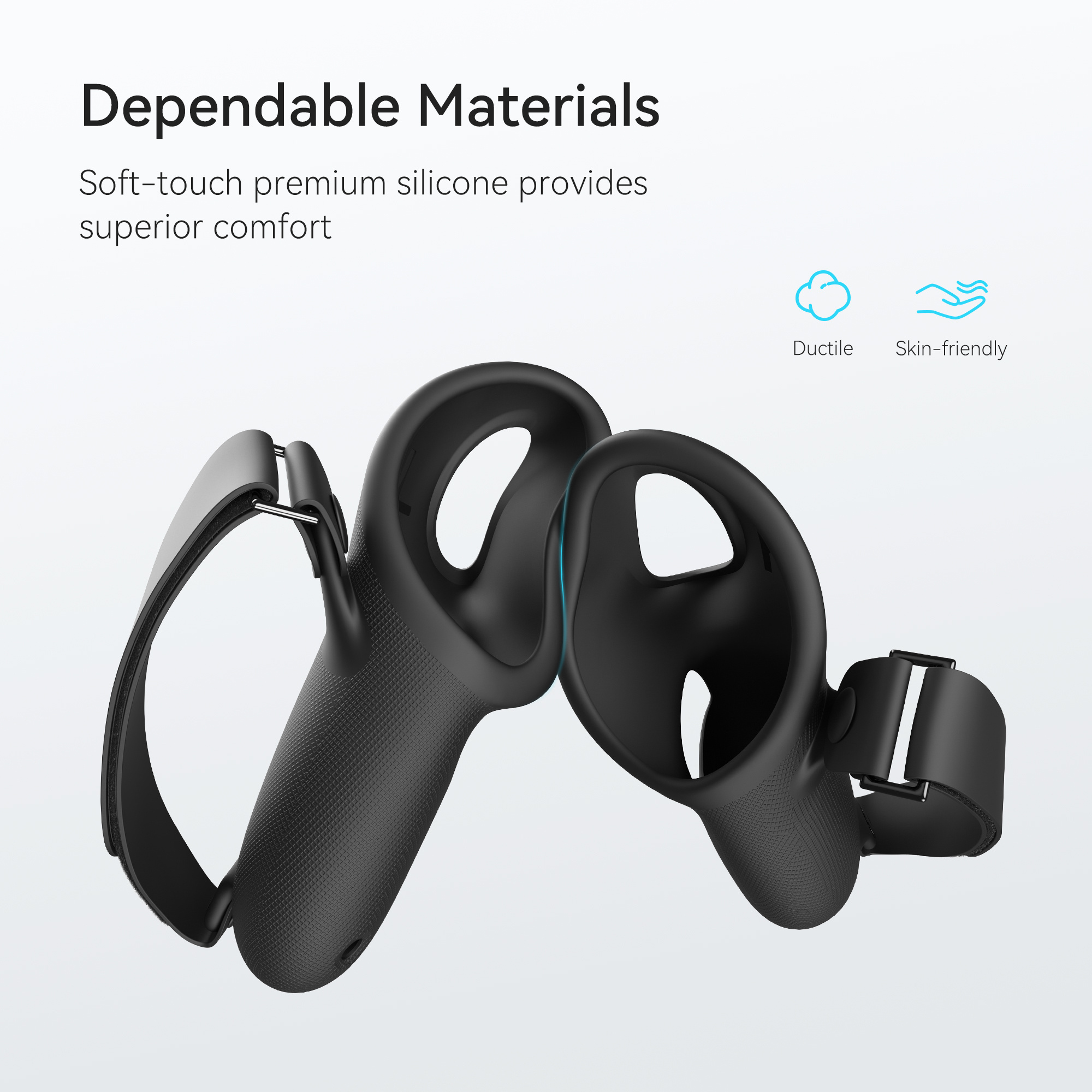 KIWI design VR Controller Grips Cover with Adjustable Active Straps for Oculus Meta Quest 3 Controllers