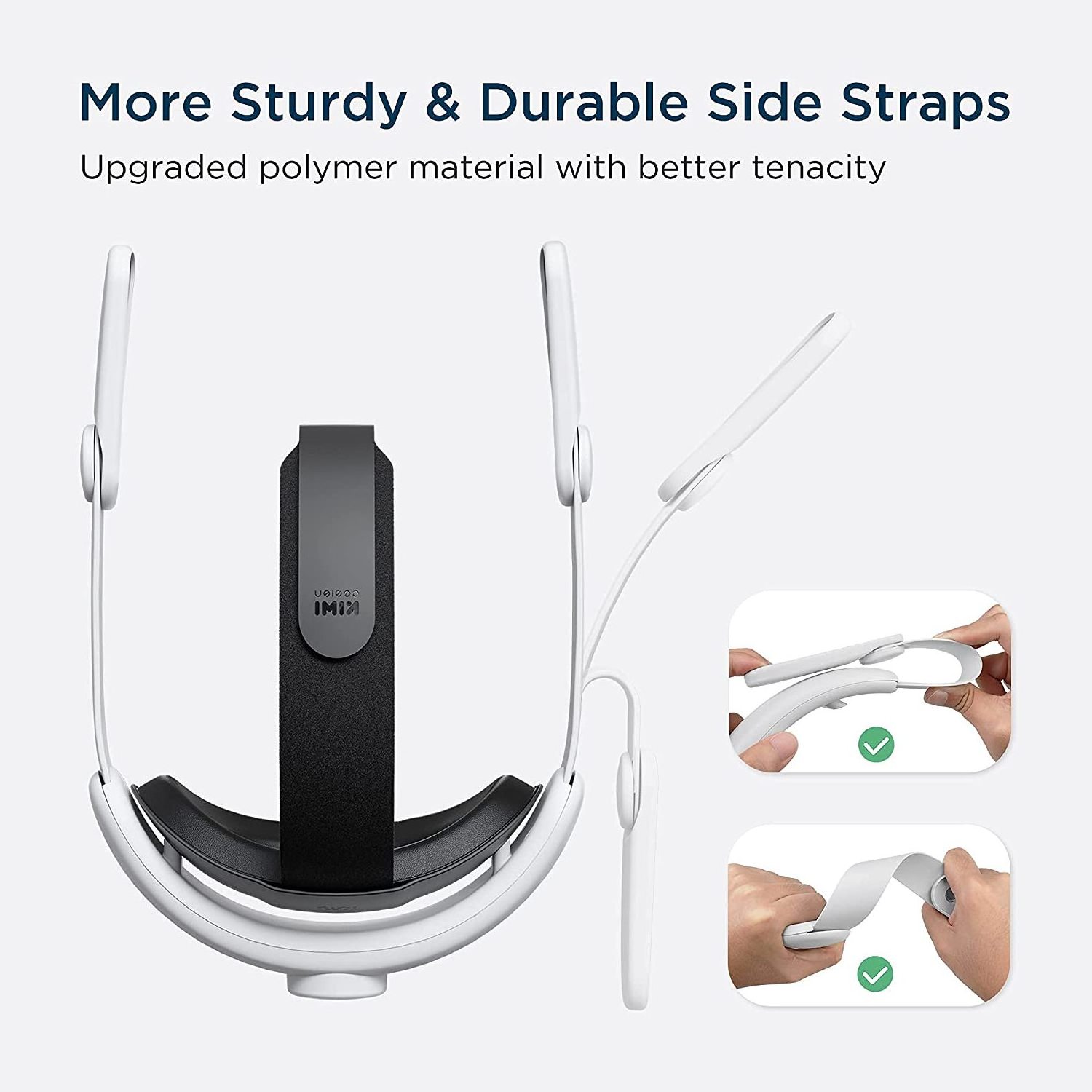 KIWI Design Adjustable Comfortable Replacement Elite Strap With 3 in 1 Battery Strap for Oculus Quest 2 VR Accessories