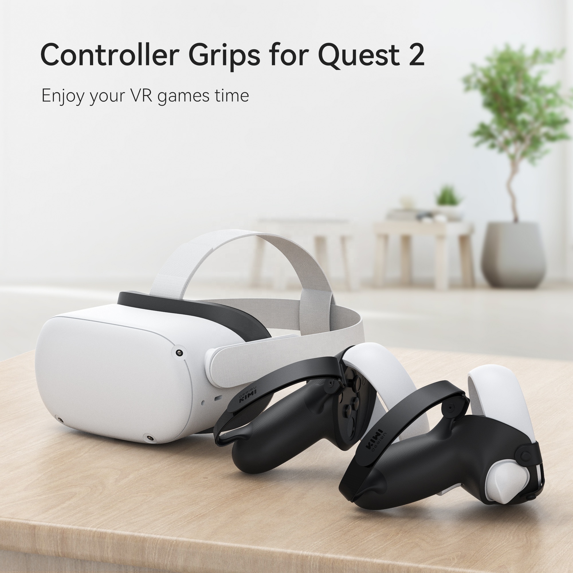 KIWI design Silicone Grip Cover for Oculus Quest 2 Hand Controller Grips Accessories Anti-Throw VR Protective Knuckle Straps