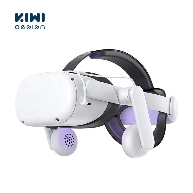 KIWI design Deluxe On-ear Audio VR Head Strap with Headphones for Oculus/Meta Quest 2