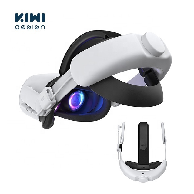 KIWI design Comfort VR Head Strap with Battery for Meta/Oculus Quest 2 Elite Strap with 6400mAh Battery Pack