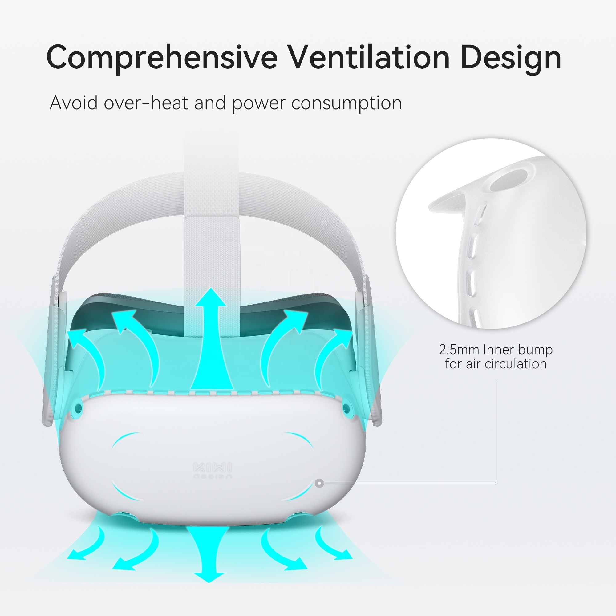 Fully ventilated design high toughness material durable scratch-resistant vr protective cover for Oculus Quest 2 headset