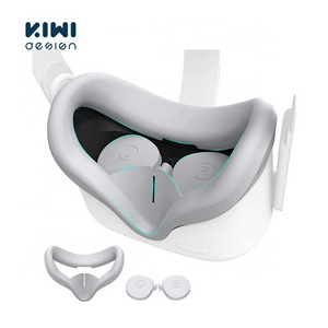 KIWI design VR Facial pad Soft Interface Bracket & Anti-leakage Light Face Cover Replacement Pad For Oculus Quest 2