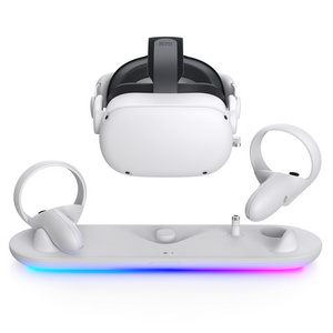 KIWI design Charging Dock Compatible with Meta Quest 2 VR Accessories with Meta Officially Co-Branded Station Stand For Quest 2