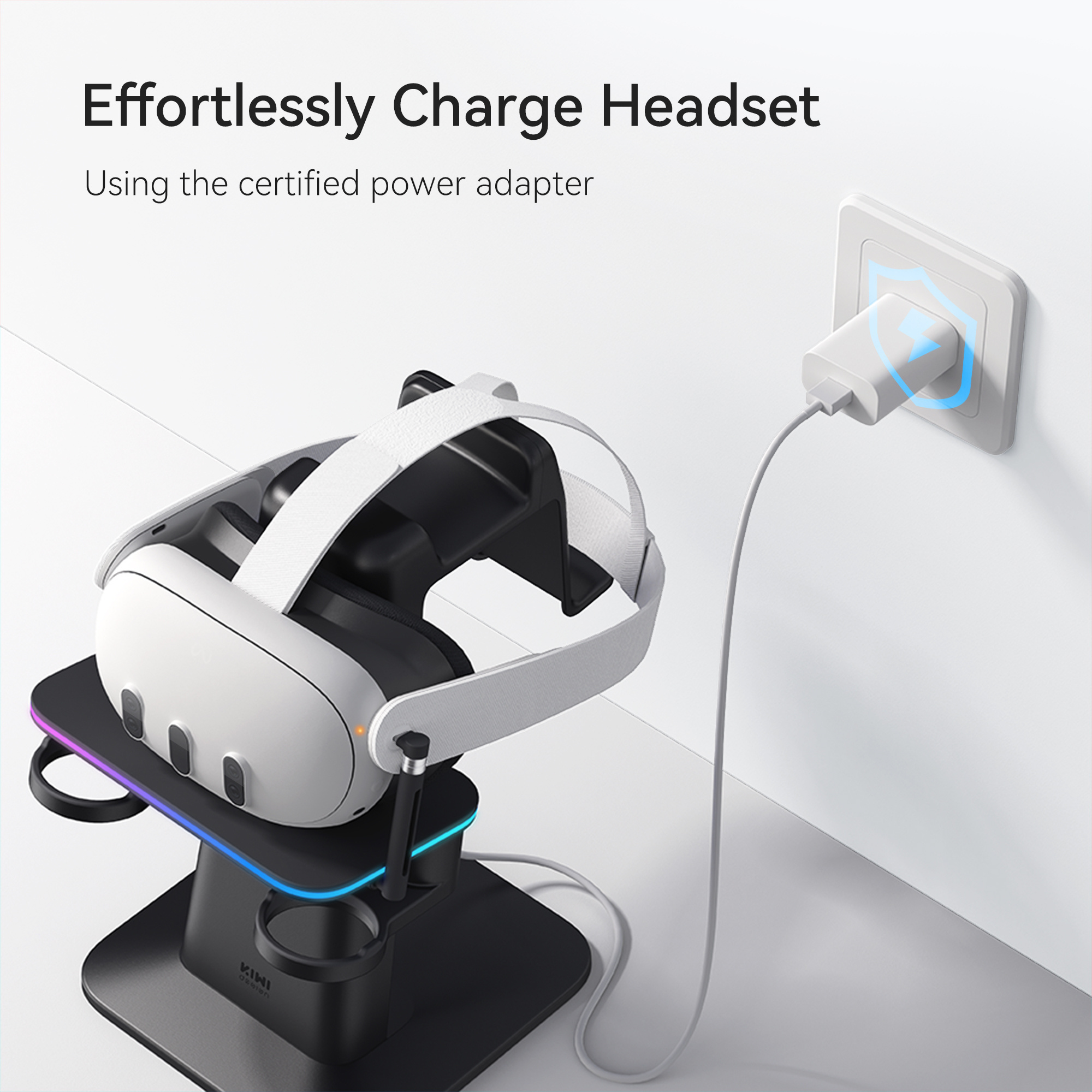 KIWI design Charging Dock for Meta Charging Station Stand Set For Quest 2/3  VR Headset Holder and Controller