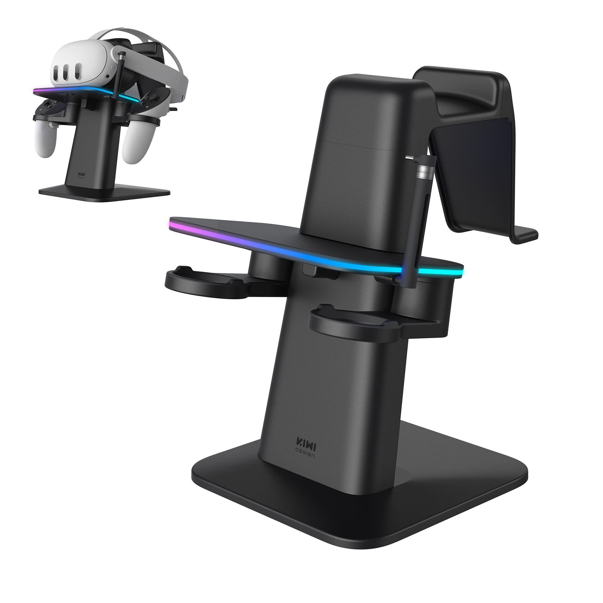 KIWI design RGB vertical charging stand & holders for meta quest 2 oculus and Meta officially Co-Branded