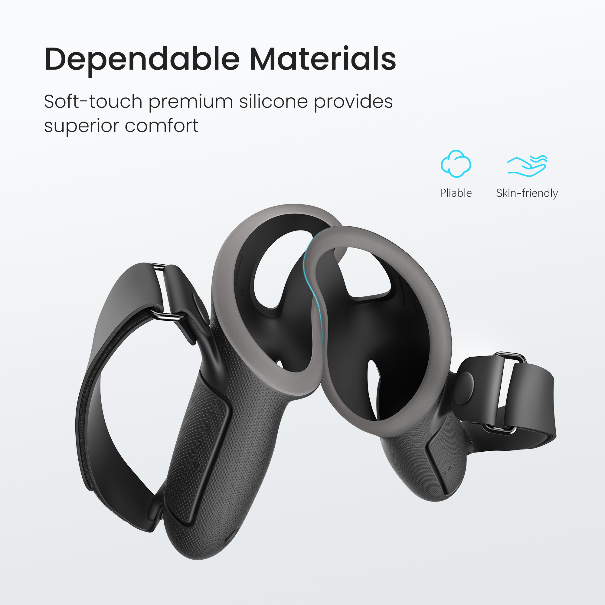 KIWI design Handle Protect Controller Grip Silicone Protective Ring Cover for Meta/Oculus Quest 3 VR Accessories