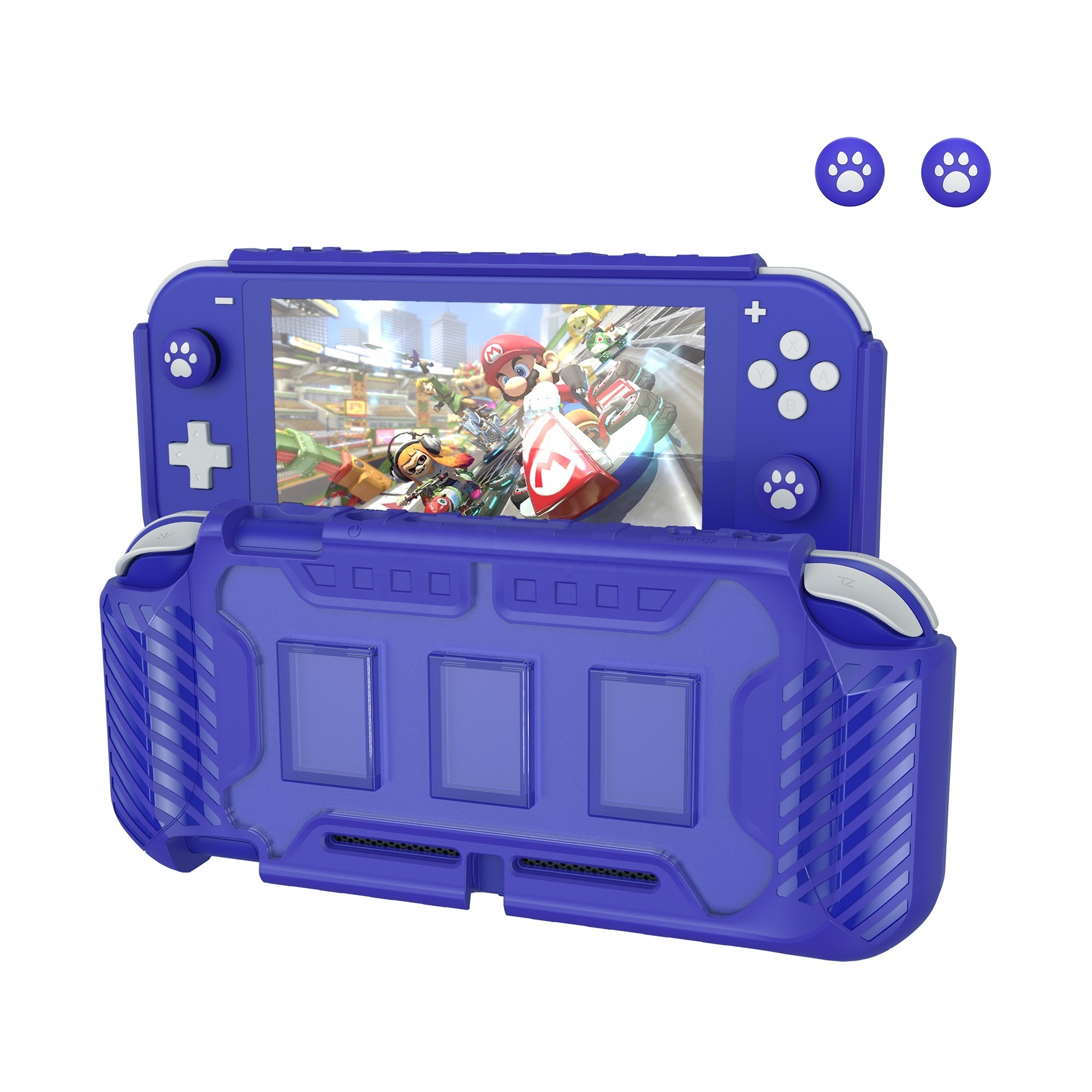 Shock-absorbent TPU Protective Case For nintendo switch lite with cat claw thumb grip