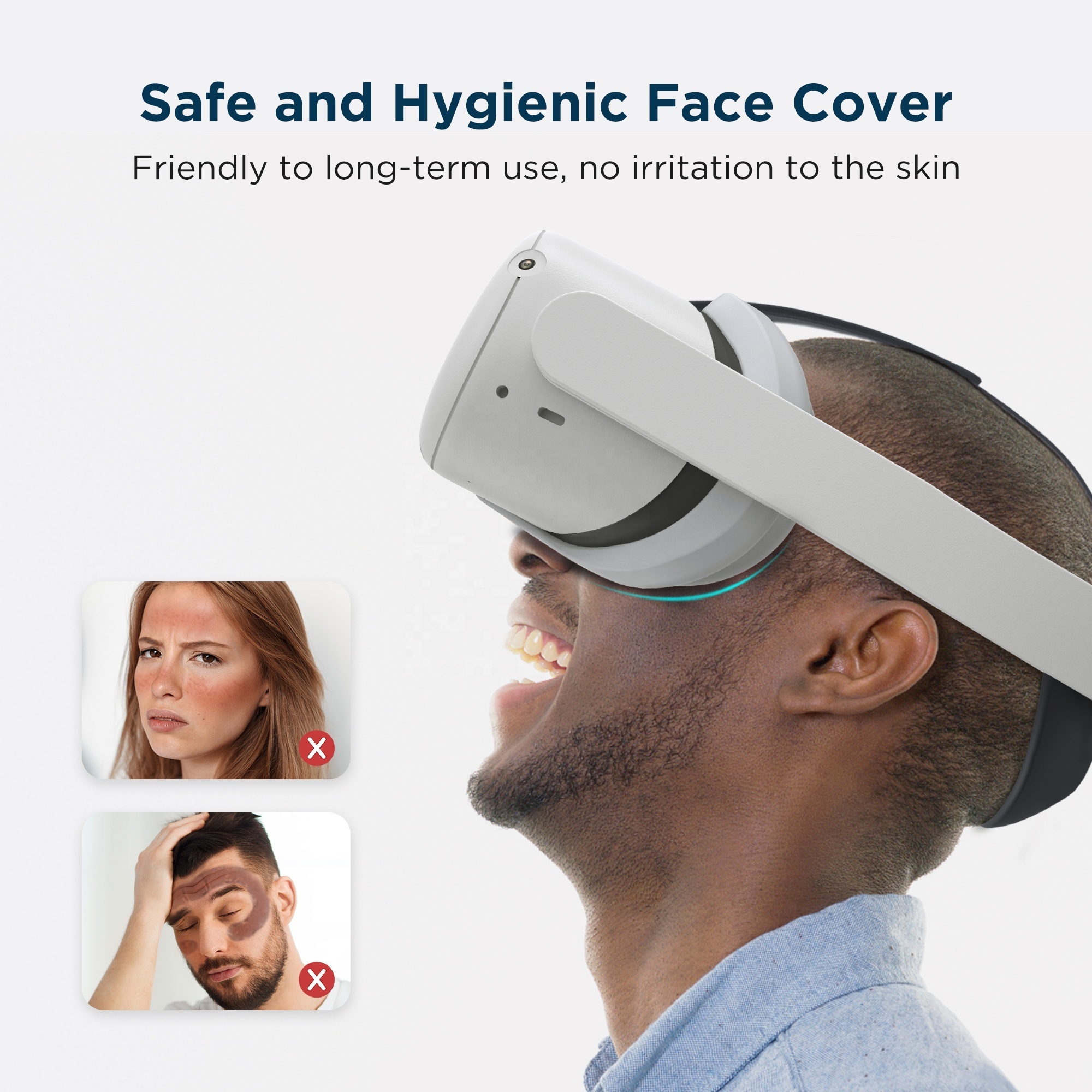 KIWI design VR Facial pad Soft Interface Bracket & Anti-leakage Light Face Cover Replacement Pad For Oculus Quest 2