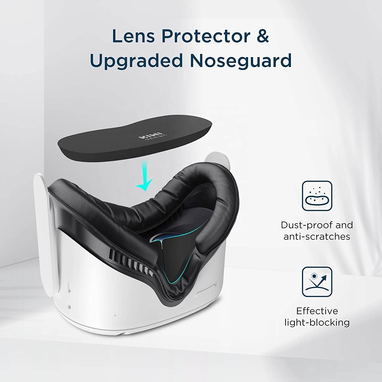 KIWI design VR Facial Interface Replaced Face Cover Set For Oculus Quest2 5 in1 VR Accessories With Lens Cover for Quest 2