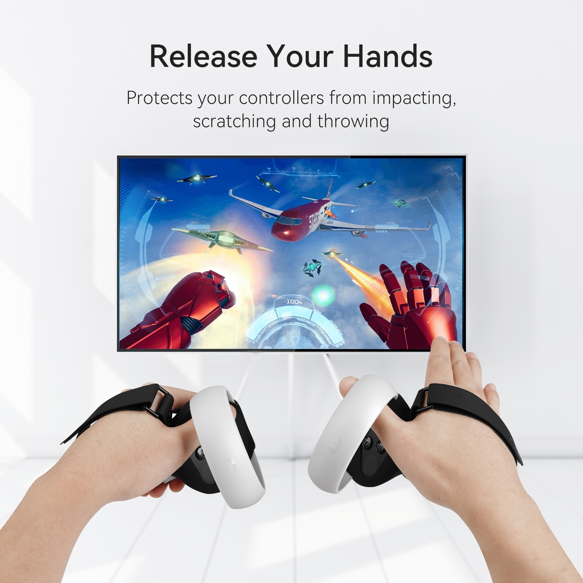 KIWI design Silicone Grip Cover for Oculus Quest 2 Hand Controller Grips Accessories Anti-Throw VR Protective Knuckle Straps