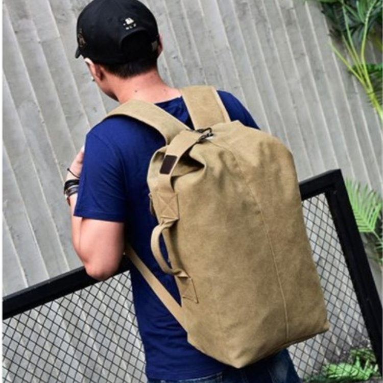 Cotton Canvas Vintage Mountaineering Duffel Bag Backpack