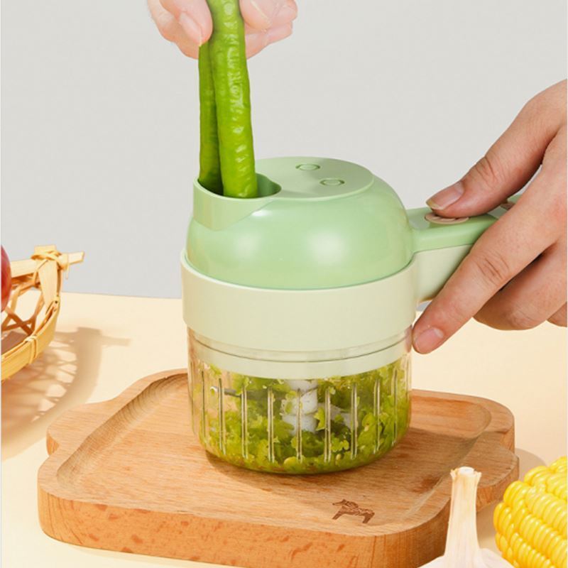 Kitchen Tools USB 4-in-1 Handheld Ginger Garlic Chili Sauce Food Blender Grinder Motorized Vegetable Slicer Chopper