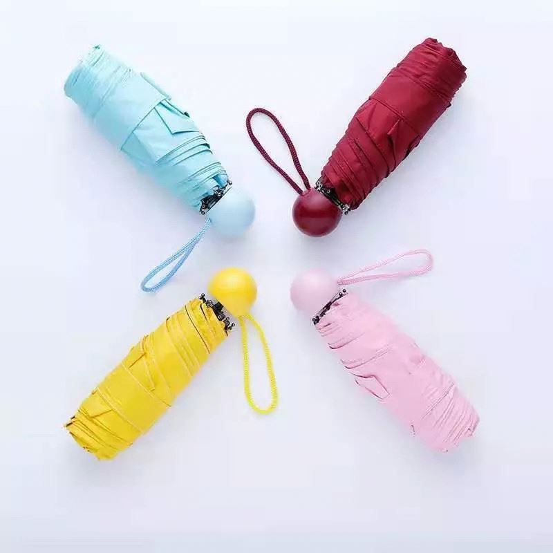 Ultra Lights Small Mini Umbrella with Cute Capsule Case Folding Compact Pocket Umbrella