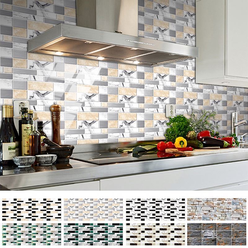 10x20*0.04cm Kitchen Backsplash Tiles Peel and Stick Wall Stickers Self-adhesive Wall Decor Decoration for Kitchen Bathroom