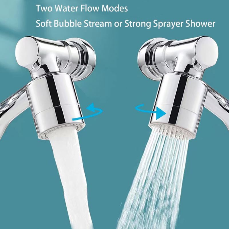 Universal 1080 Degrees Rotation Faucet Extender Spray Head Anti Splash Filter Plastic Kitchen Faucet Water Saving Nozzle Sprayer