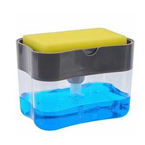 Factory Manufactures Cheap Price Sponge Holder 2 in 1 Box Kitchen Sink liquid Soap Dispenser