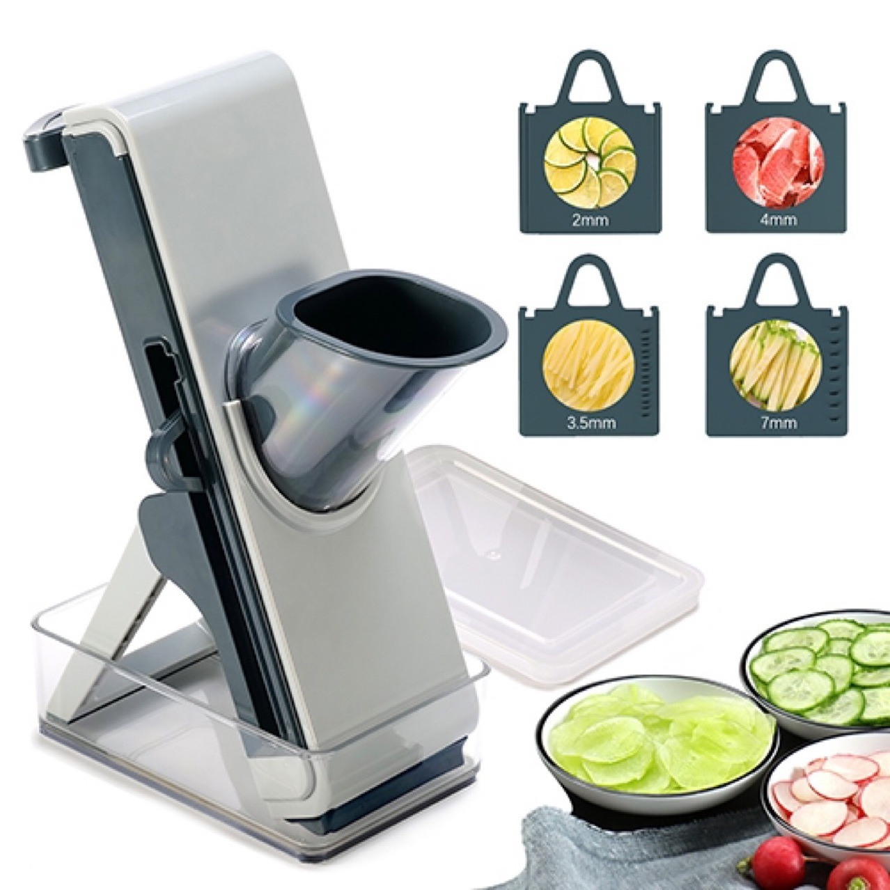 Adjustable Safe Mandoline Vegetable Slicer Food Chopper Vegetable Cutter Quick Dicer Fruit French Fry Julienne