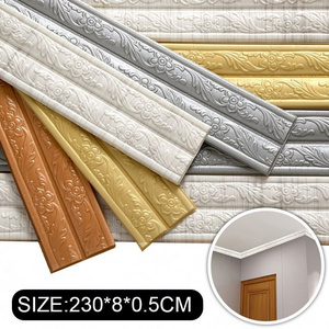 230*8*0.5cm Adhesive Flexible Molding Trim 3D Decorative Wall Lines Wallpaper Border Wall Border Home Hotel DIY Decoration