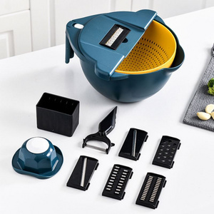 9 In 1 Kitchen Drain Multi-function Vegetable Cutter Radish Shredder Potato Slicer Grater Shredder Cucumber Slicer