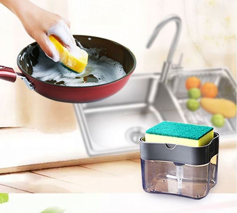 Factory Manufactures Cheap Price Sponge Holder 2 in 1 Box Kitchen Sink liquid Soap Dispenser