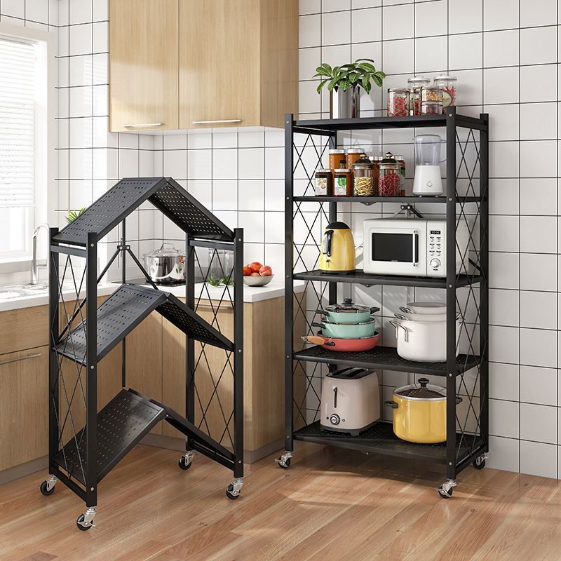 Hot sale multi Tier Shelving All-Purpose Utility Cart Storage Holder Folding Rack Shelf