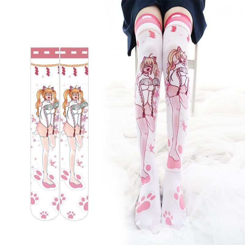 Anime printing stockings long tube Japanese Lolita bottoming socks girl stockings wholesale