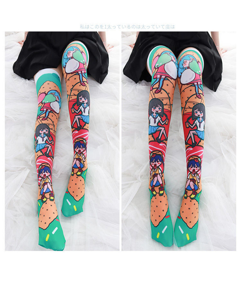 Anime printing stockings long tube Japanese Lolita bottoming socks girl stockings wholesale