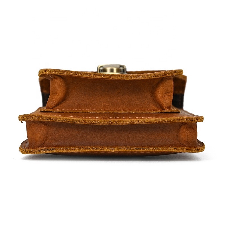 Men Top Quality Genuine Leather Belt Bag Small Waist Bag For Phone Small Phone Cigarette Case