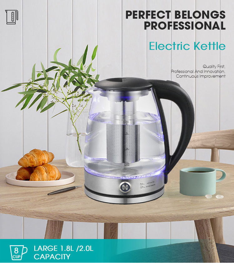 Tea Water Fast Boil  Keep warm Hot Kettles 1500w Glass Cordless Electric Kettle