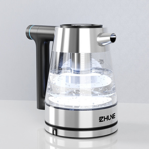 Custom 1L&1.8L Portable Electric Glass Kettle Cordless Teapot Milk Boiler with Temperature Control Wholesale Coffee Teapot