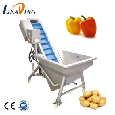 Commercial fruit and vegetable cleaning machine elevator type presoaking vegetable washing and cleaning machine