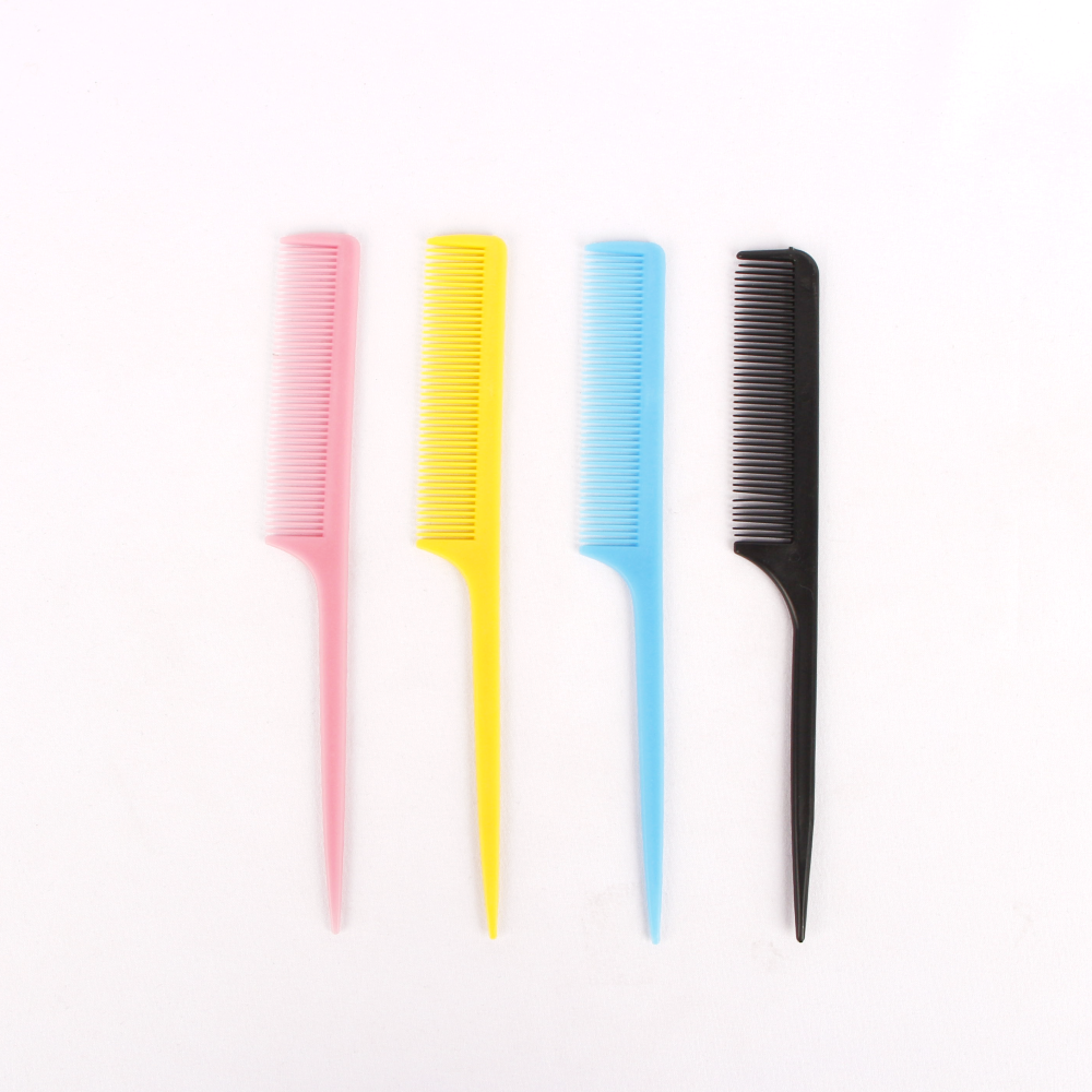 ML Wholesale Colorful Plastic Barber Professional Styling Tip-tail Comb Precisely Divide The Hair Rat Tail Comb