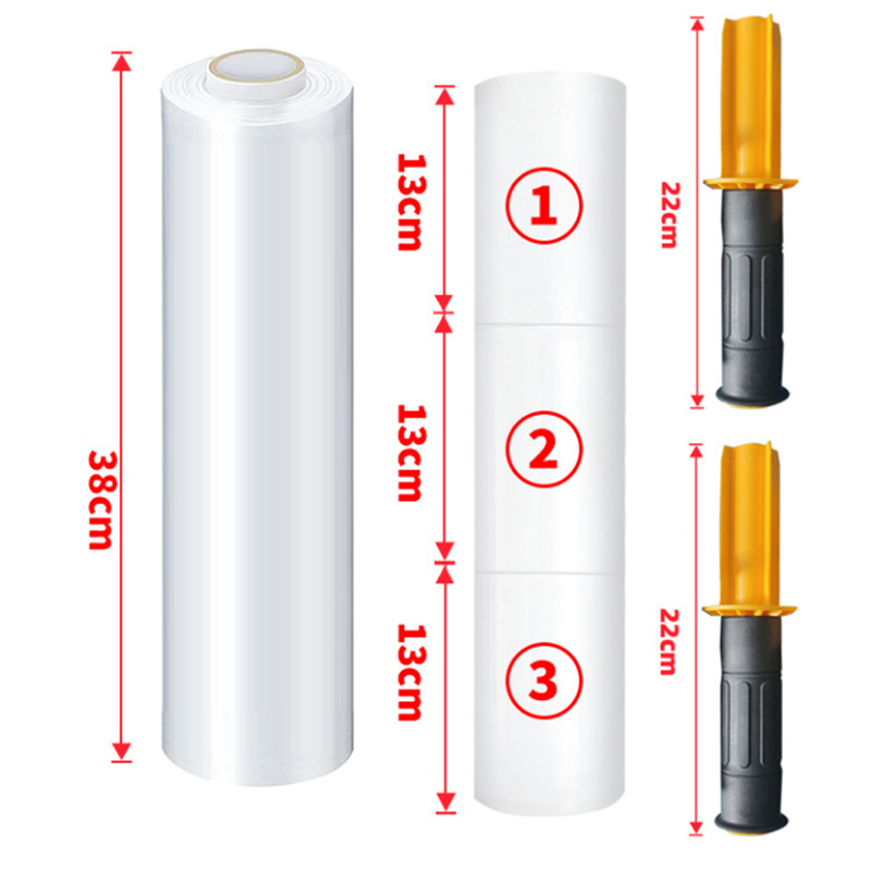 15 Inch x 1000 Feet Shrink Wrap  Stretch Film for Pallet Wrap Industrial Strength Stretch Wrap with Handles