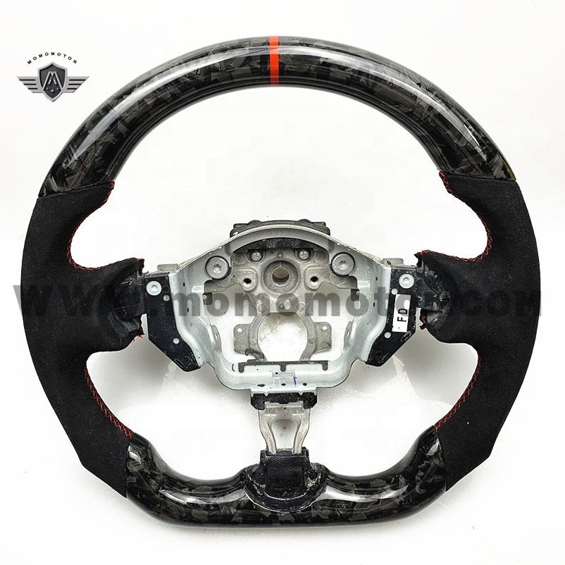 AUTO CAR STEERING WHEEL FOR NISSAN 370Z 350Z R35 GTR FORGED CARBON FIBER WITH RED STRIPE AVAILABLE FOR ALL MODELS