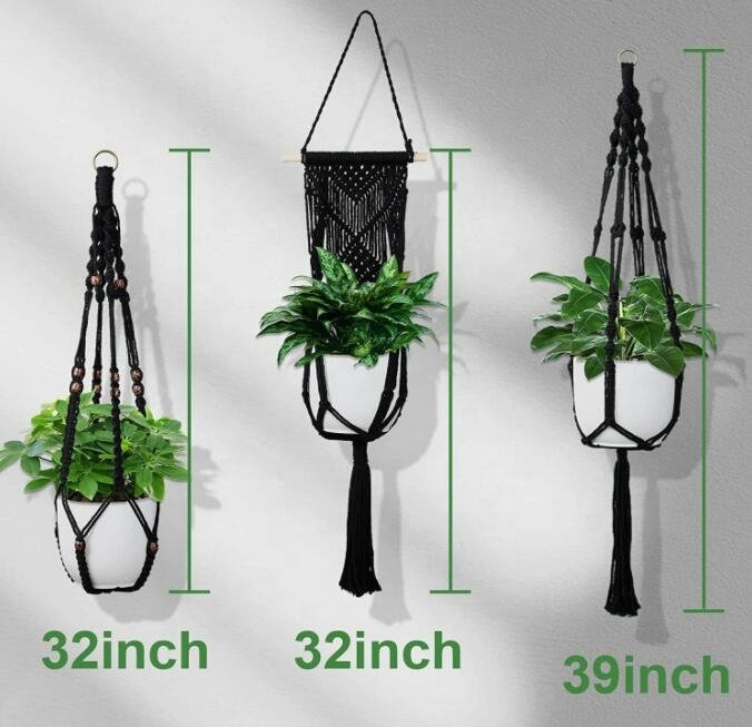 Hot Sale Macrame Plant Hangers - 4 Pack In Different Designs Handmade Indoor Wall Hanging Planter Plant Holder Modern Boho