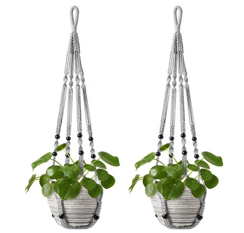 Plant Hangers Indoor Cotton Rope Flower Pot Hanging Planter Basket Holder Patio Deck Ceiling Garden Home Decor