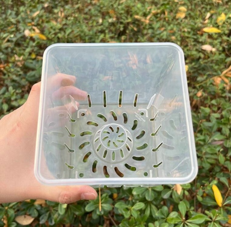 NEW Square Transparent Plastic Wholesale Orchid Flower Pots Orchid Pots With Holes Clear Orchid Pots Holes Clear Plastic Baskets